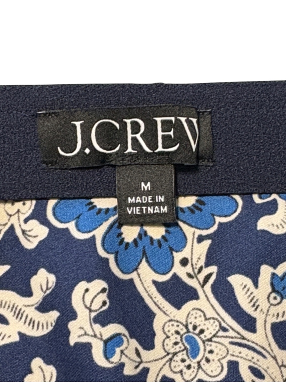 J. Crew Gwyneth Slip Skirt Size M Blue Floral Luster Charmeuse Office Workwear - Picture 3 of 6